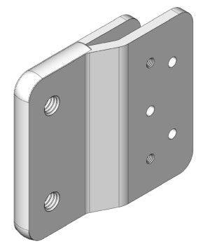 Universal Flange Clamping Bracket - High Post Pty Ltd  Strong Hot Dipped galvanized  bracket which slides over the flange of the post and  locks in place with two 6mm grub bolts which allows adjustment  once the final adjustment has been made then the bracket  can be tech screwed if required  also used 